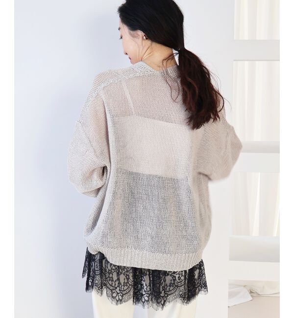  「ペーパーヤーンVネックカーディガン」|カーディガン|