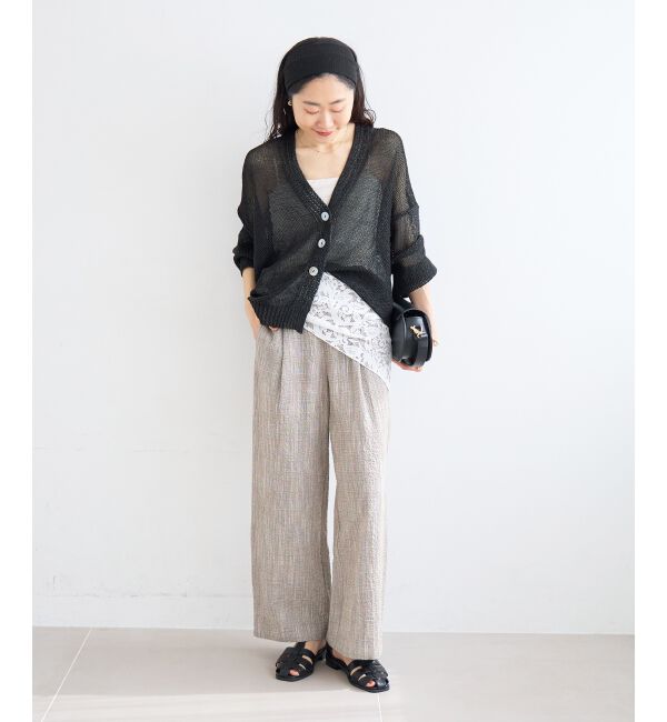  「ペーパーヤーンVネックカーディガン」|カーディガン|