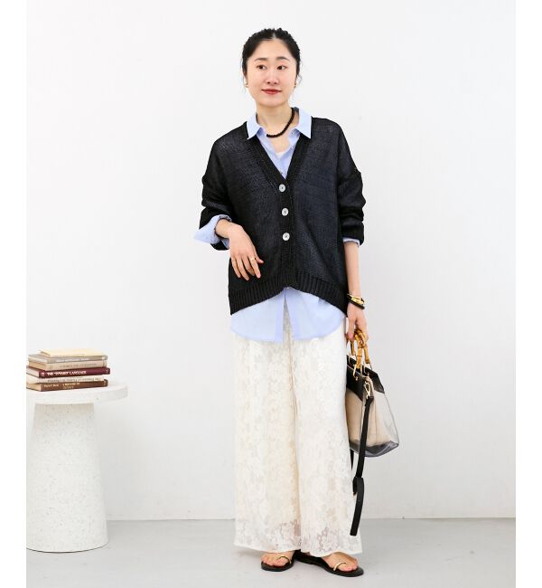  「ペーパーヤーンVネックカーディガン」|カーディガン|