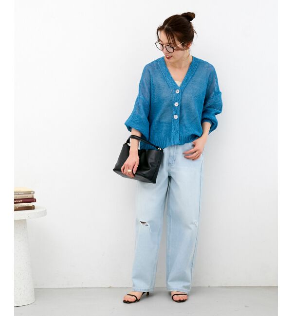  「ペーパーヤーンVネックカーディガン」|カーディガン|