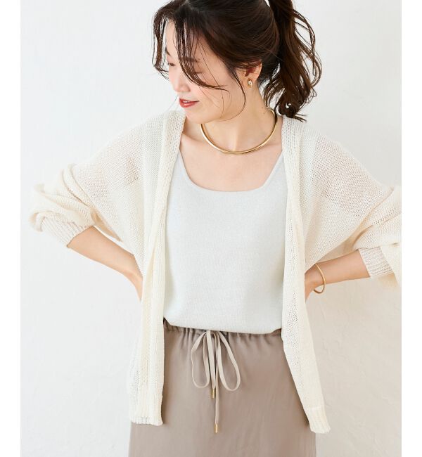  「ペーパーヤーンVネックカーディガン」|カーディガン|