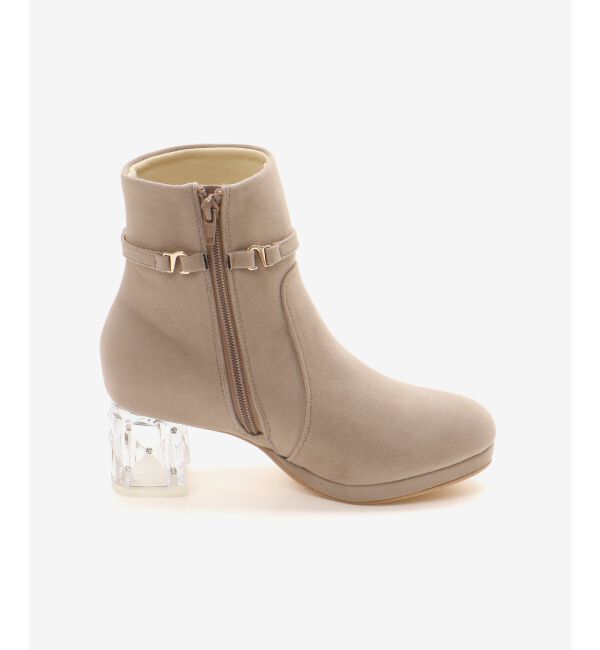  「取り外しパールビジューブーツ」|ショートブーツ|