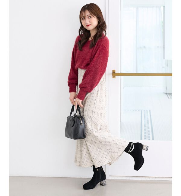  「取り外しパールビジューブーツ」|ショートブーツ|