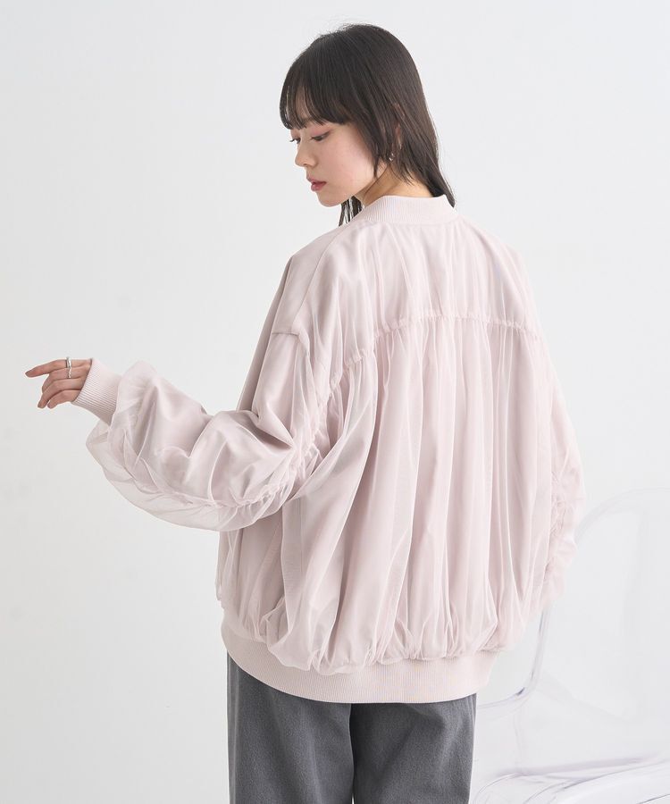 earth music&ecology「チュールレイヤードMA-1」|ブルゾン・スタジャン|