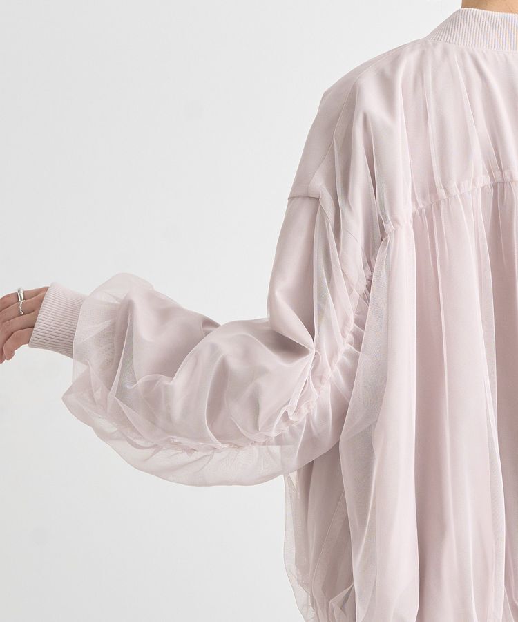 earth music&ecology「チュールレイヤードMA-1」|ブルゾン・スタジャン|