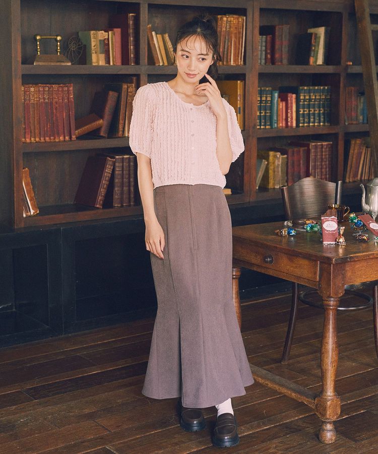 earth music&ecology「ミニフリルカットレースアンサンブル」|カーディガン|