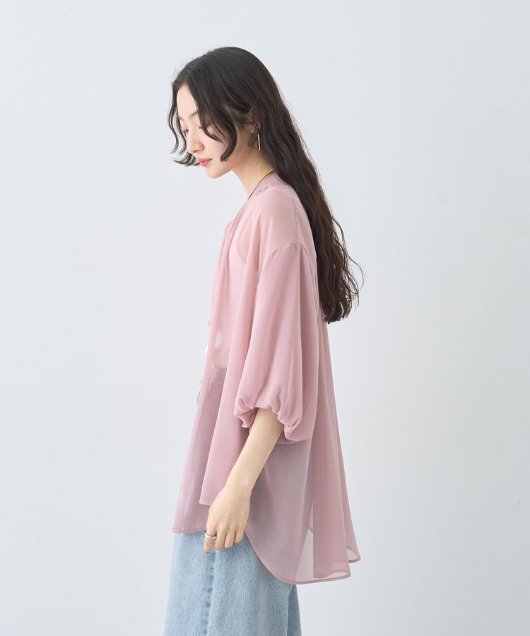 earth music&ecology「バルーンスリーブシアーシャツ」|シャツ・ブラウス|