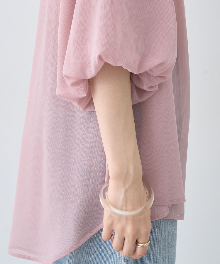 earth music&ecology「バルーンスリーブシアーシャツ」|シャツ・ブラウス|