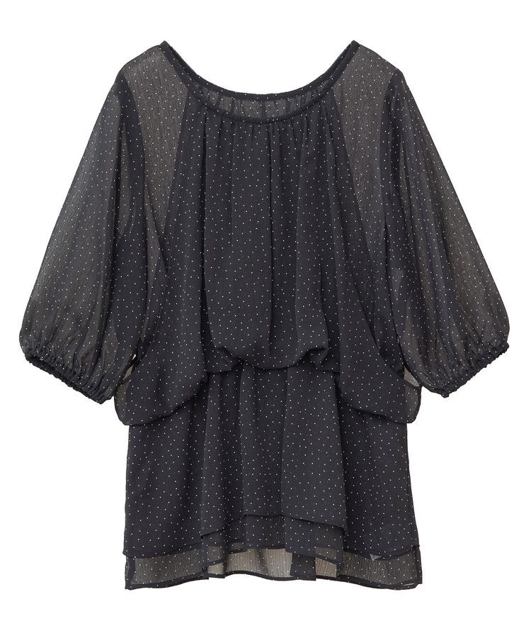 earth music&ecology「レイヤードライクドット柄ブラウス」|シャツ・ブラウス|