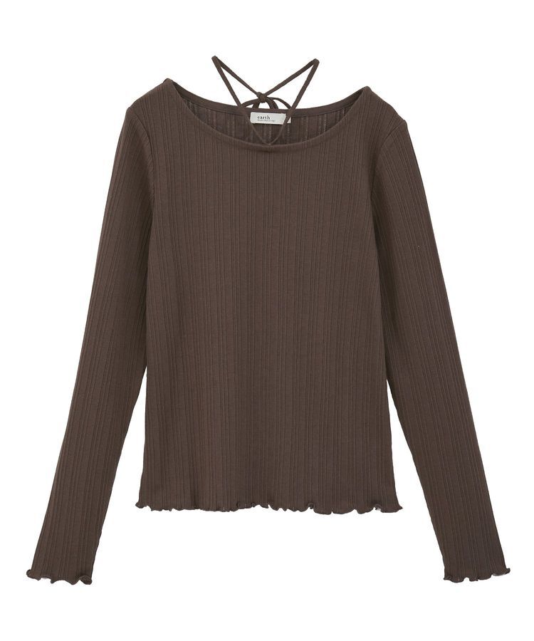 earth music&ecology「チェーンリブホルターネックプルオーバー」|Tシャツ・カットソー|