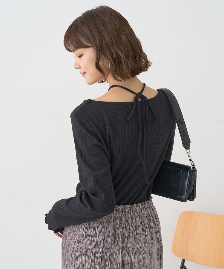 earth music&ecology「チェーンリブホルターネックプルオーバー」|Tシャツ・カットソー|