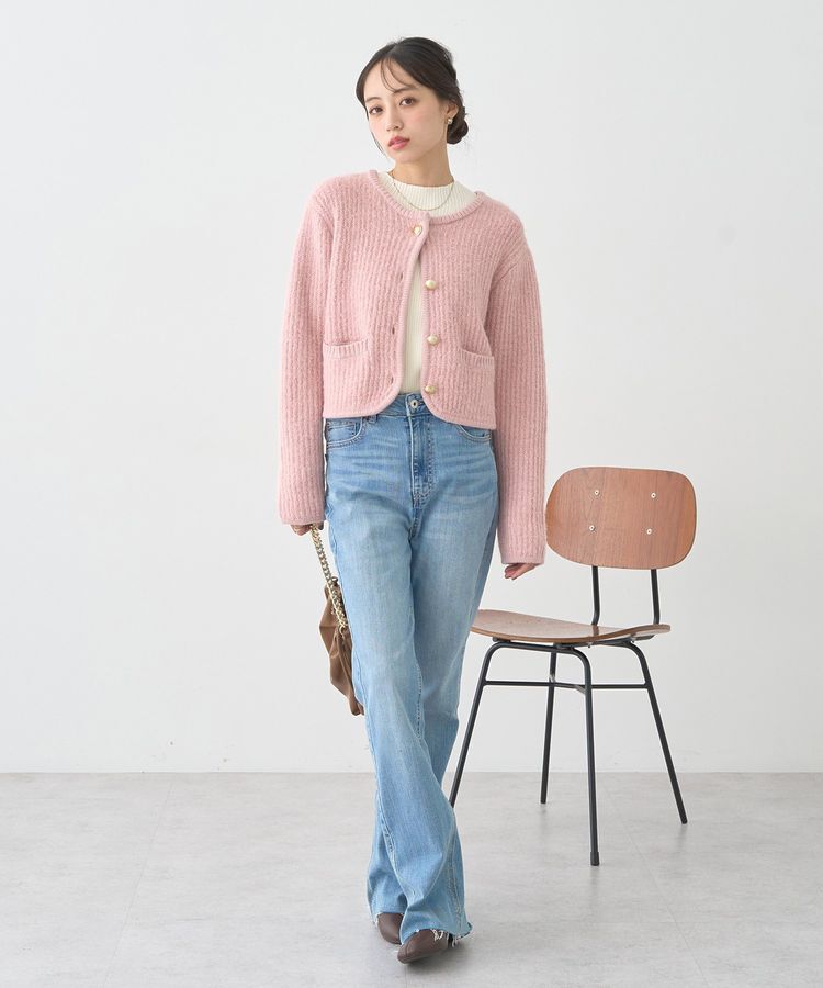 earth music&ecology「ランダムリブボトルネックノースリーブニット」|ニット・セーター|