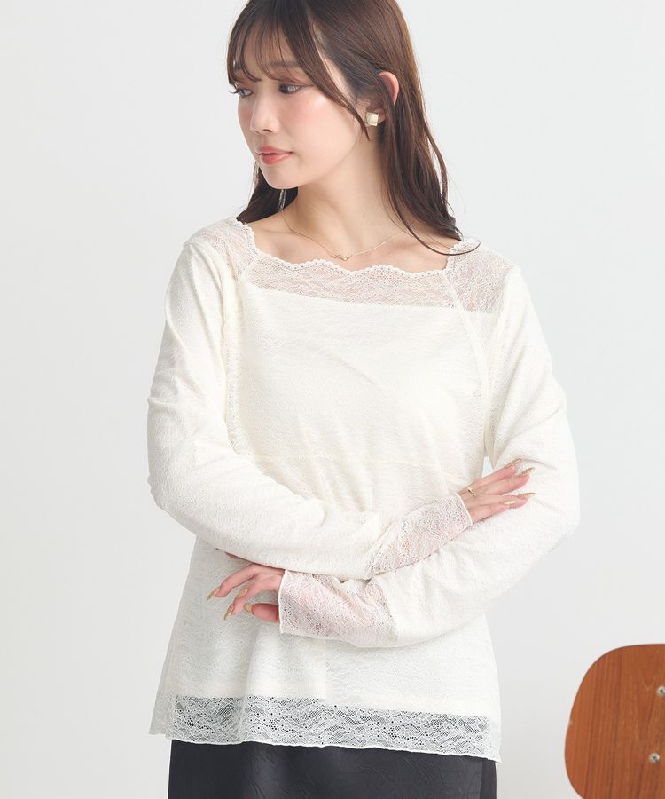 earth music&ecology「あったかフェミニンインナー(2wayネック)」|Tシャツ・カットソー|