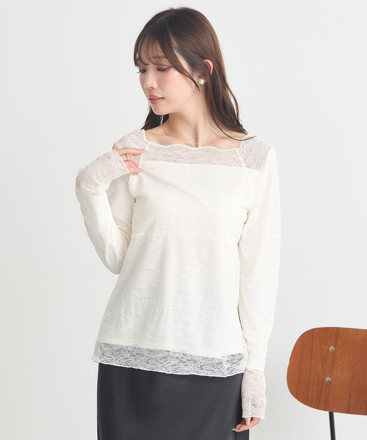 earth music&ecology「あったかフェミニンインナー(2wayネック)」|Tシャツ・カットソー|