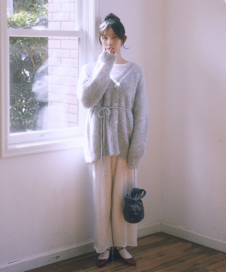 earth music&ecology「MIXカラーブークレカーディガン」|カーディガン|