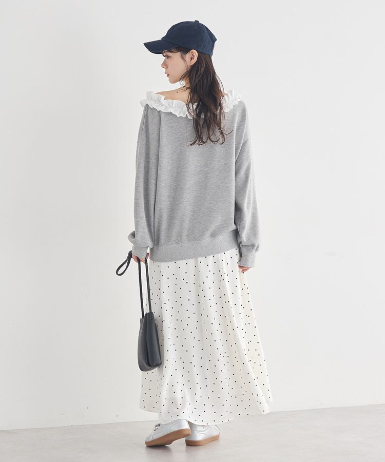 earth music&ecology「フリルオフショルウラケスウェット」|スウェット・ジャージ|