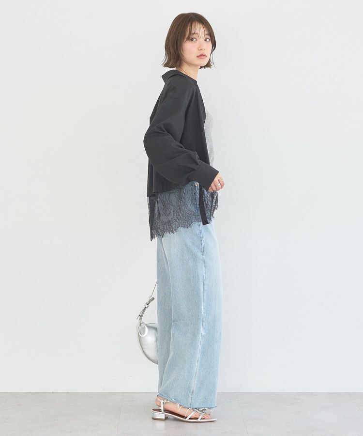 earth music&ecology「適ON レースヘムシャツ」|シャツ・ブラウス|