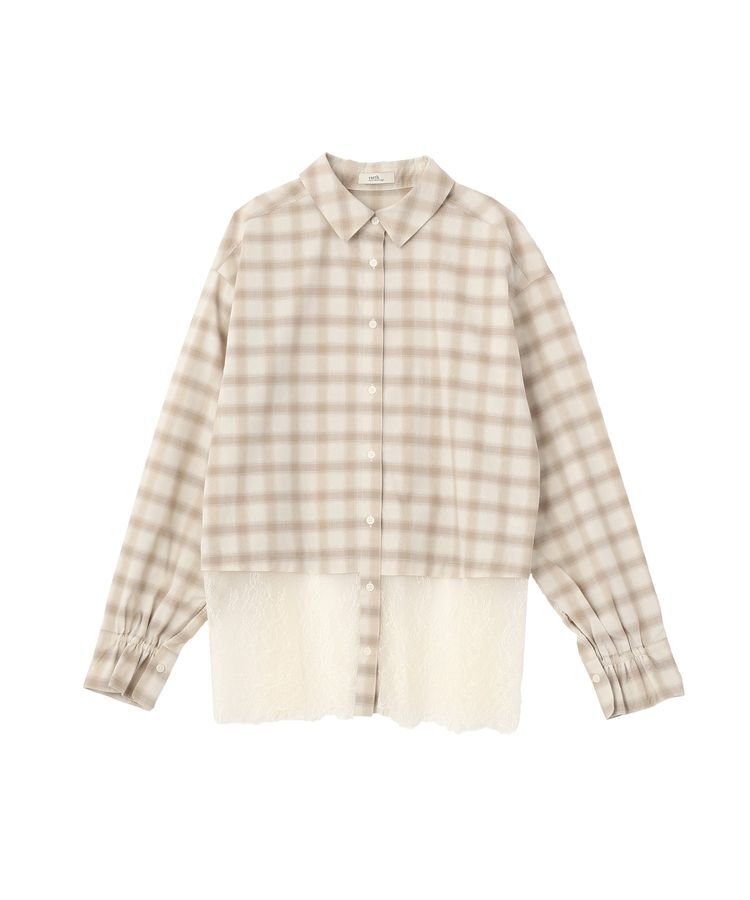 earth music&ecology「適ON レースヘムシャツ」|シャツ・ブラウス|