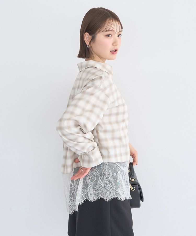 earth music&ecology「適ON レースヘムシャツ」|シャツ・ブラウス|