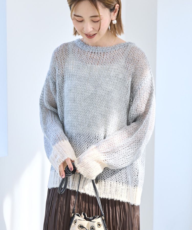 AMERICAN HOLIC「モヘアライク配色ニットプルオーバー」|ニット・セーター|