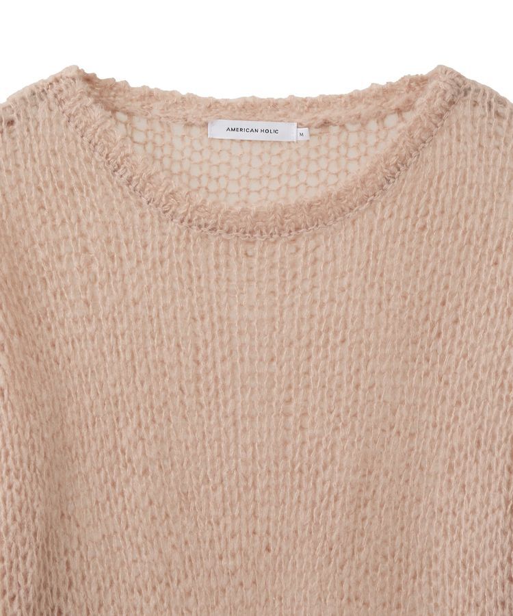 AMERICAN HOLIC「モヘアライク配色ニットプルオーバー」|ニット・セーター|