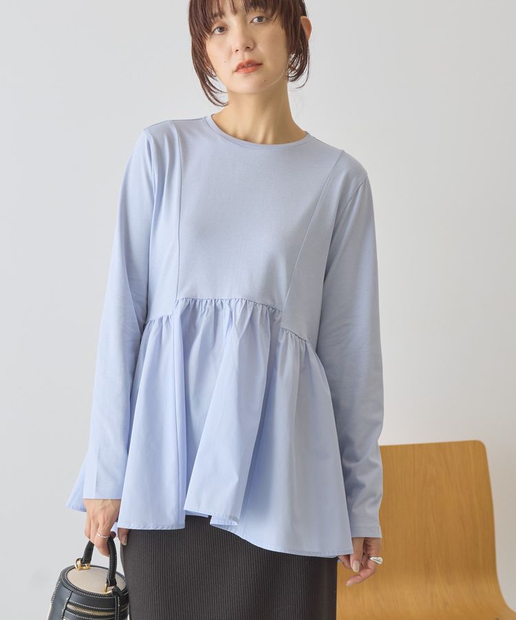 AMERICAN HOLIC「布帛切替ペプラムプルオーバー」|Tシャツ・カットソー|