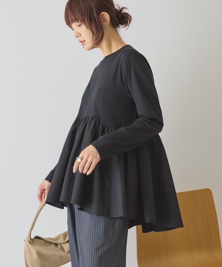 AMERICAN HOLIC「布帛切替ペプラムプルオーバー」|Tシャツ・カットソー|