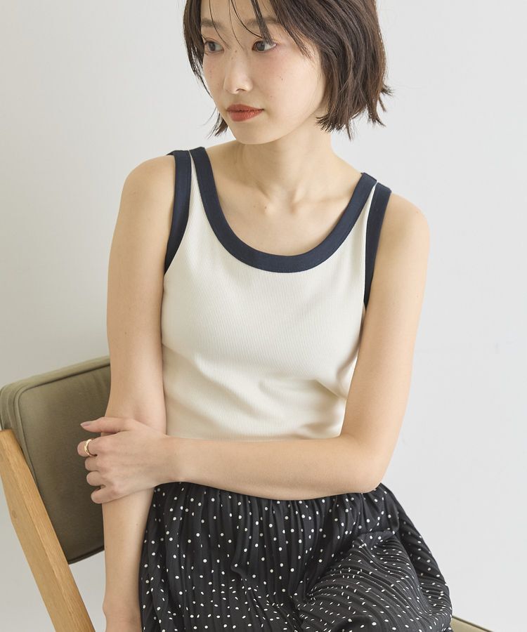 AMERICAN HOLIC「【抗菌防臭】バイカラーテレコタンクトップ」|インナー|