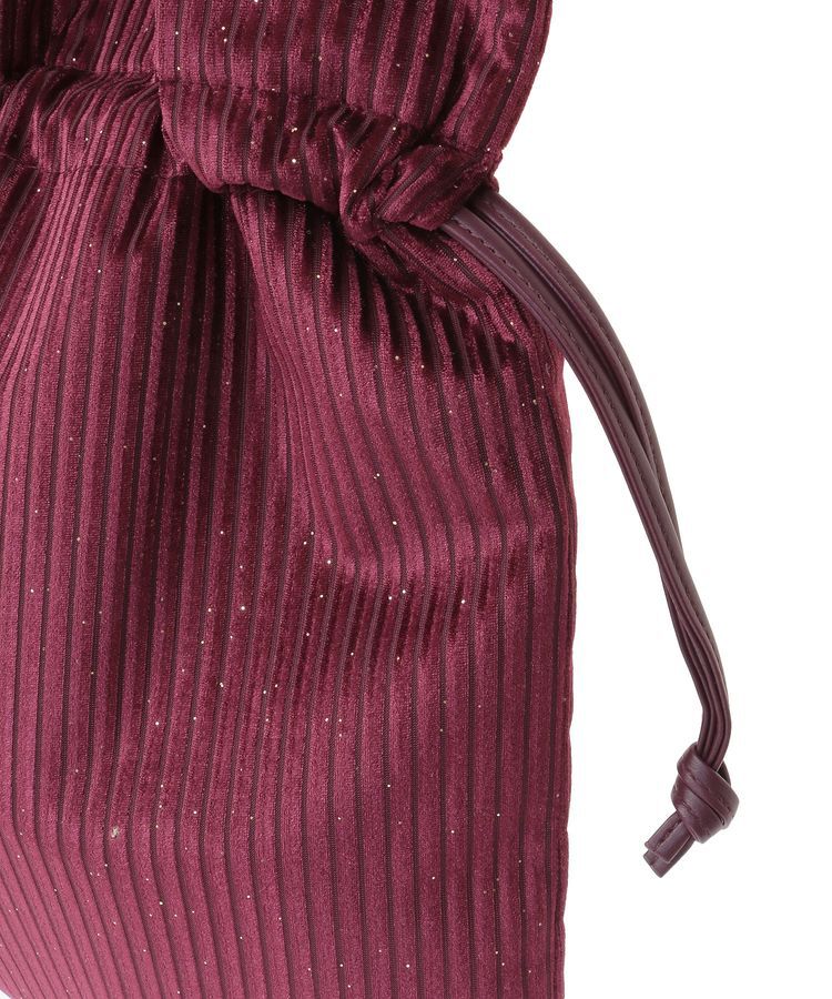 armonia「andmikka.ラメベロアプリーツ巾着バッグ」|トートバッグ|