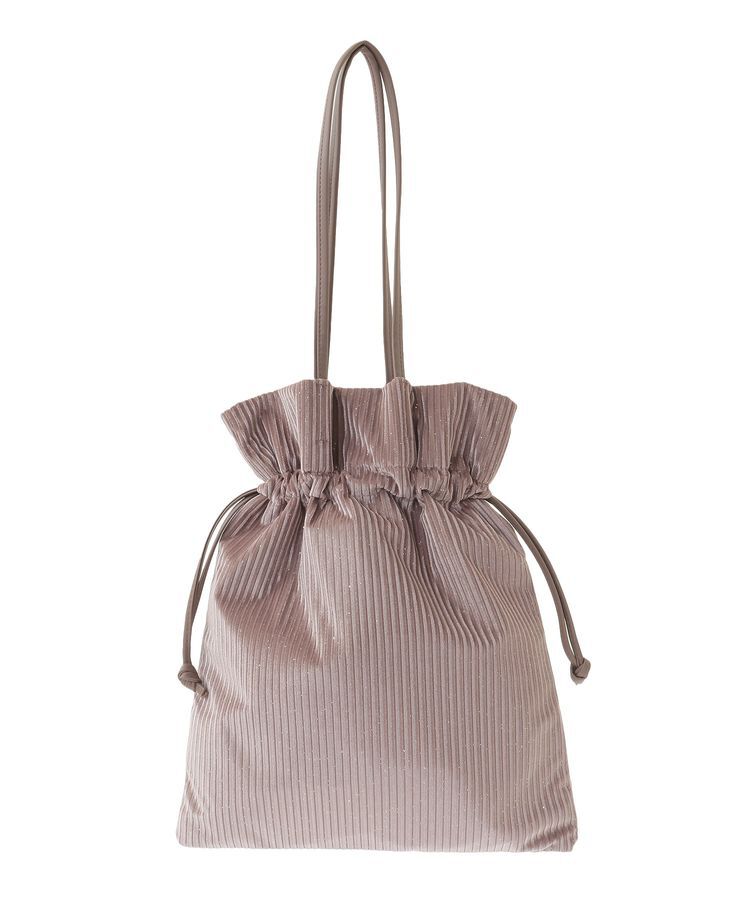 armonia「andmikka.ラメベロアプリーツ巾着バッグ」|トートバッグ|