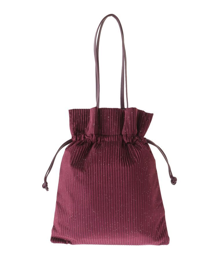 armonia「andmikka.ラメベロアプリーツ巾着バッグ」|トートバッグ|