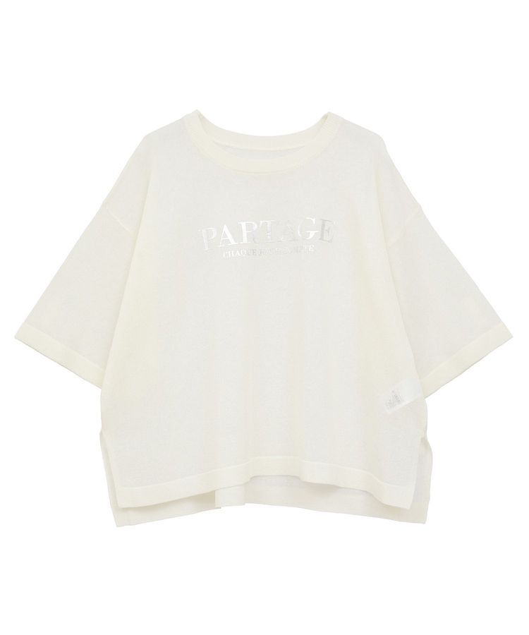 Green Parks「アソートロゴ半袖シアーニットプルオーバー」|ニット・セーター|