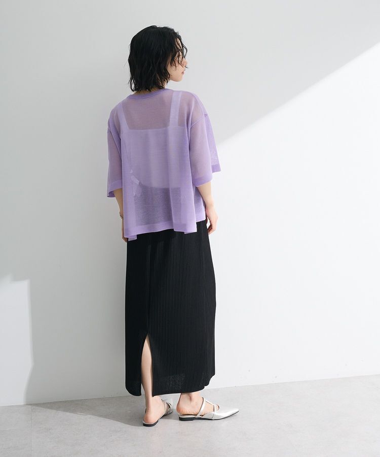 Green Parks「アソートロゴ半袖シアーニットプルオーバー」|ニット・セーター|