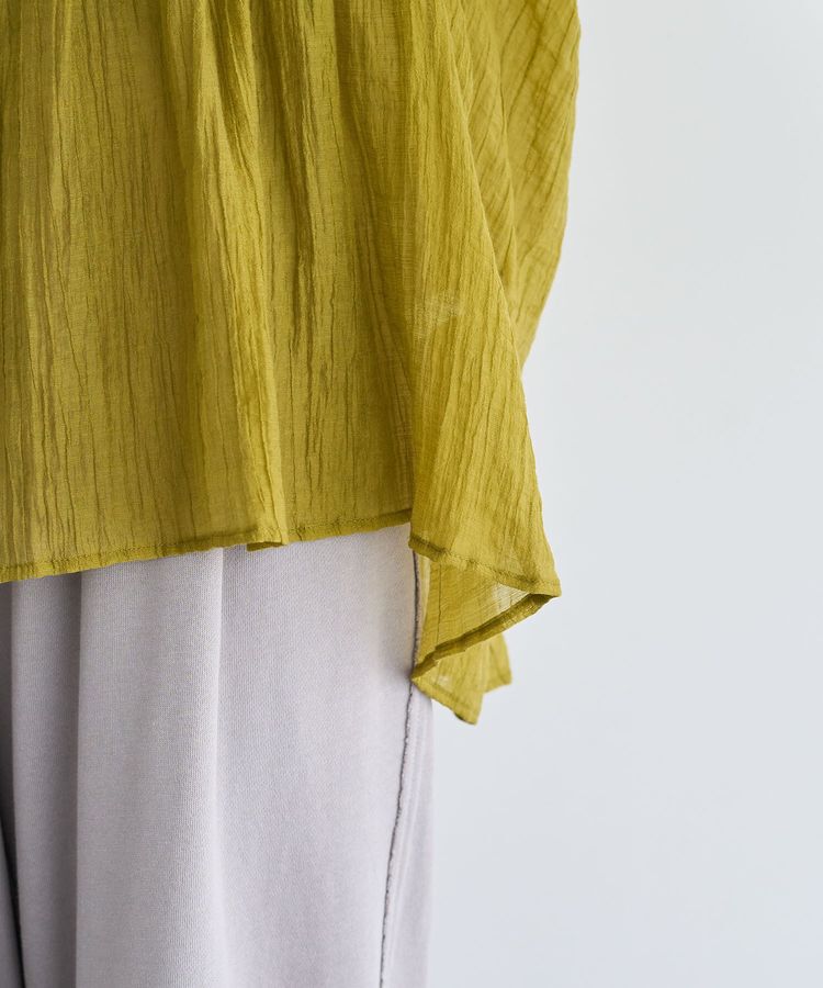 Green Parks「Vネックフリルシアープリーツブラウス」|シャツ・ブラウス|