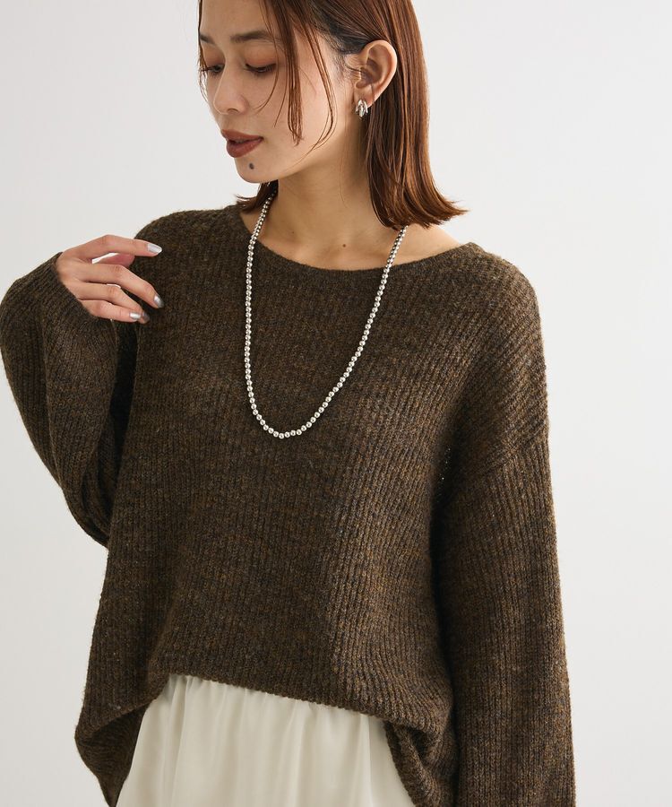 Green Parks「シアーゆったりニットプルオーバー」|ニット・セーター|Brown