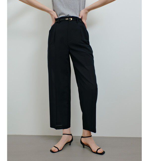 allureville「ボイルシアーセンタープレスパンツ」|その他|ブラック