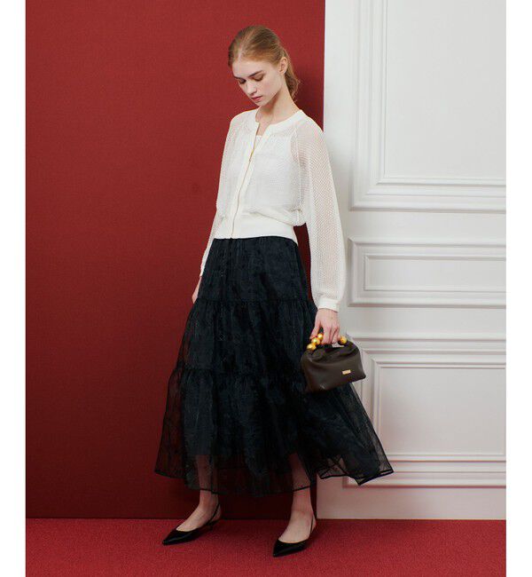 LOULOU WILLOUGHBY「【LOULOU WILLOUGHBY】柄編みニットブルゾン」|カーディガン|