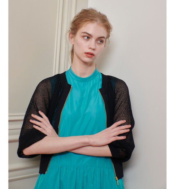 LOULOU WILLOUGHBY「【LOULOU WILLOUGHBY】柄編みニットブルゾン」|カーディガン|