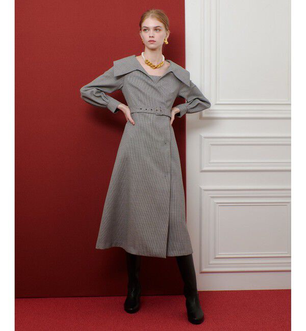 LOULOU WILLOUGHBY「【LOULOU WILLOUGHBY】Ｗ先染めセーラーカラーワンピース」|ワンピース|