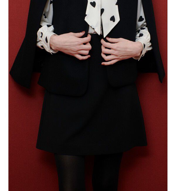 LOULOU WILLOUGHBY「【LOULOU WILLOUGHBY】ダブルクロスミニスカート」|スカート|ブラック