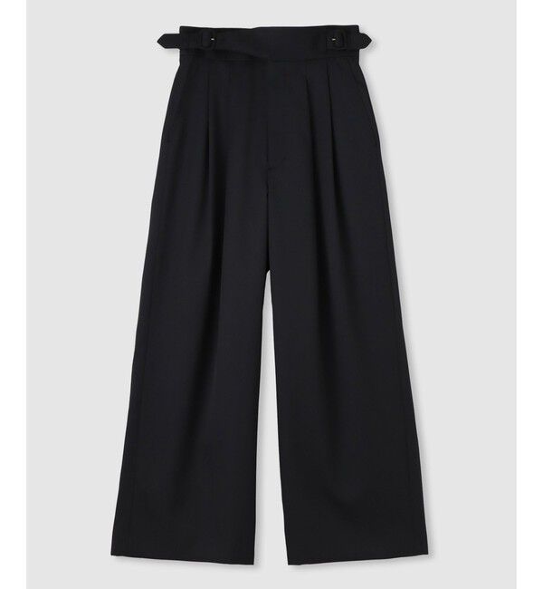 allureville「ウール混サテンハイウエストパンツ」|チノ|