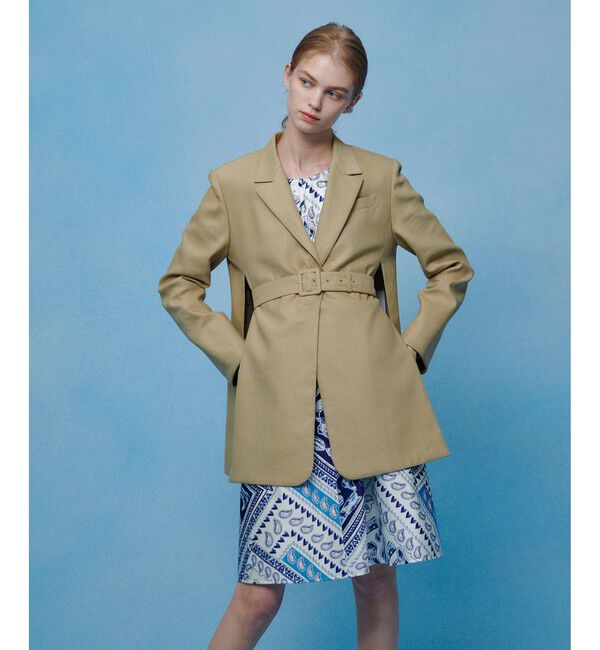 LOULOU WILLOUGHBY「【LOULOU WILLOUGHBY】NALYA リネンストレッチベルトジャケット」|テーラードジャケット|