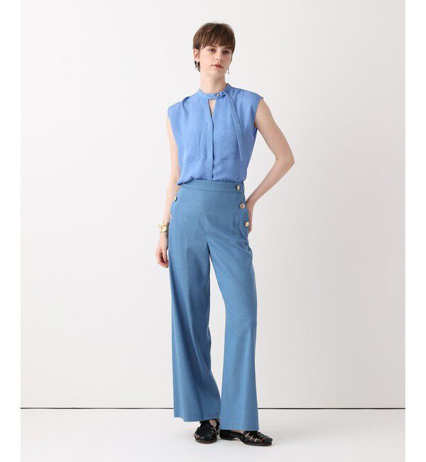 allureville「ブライトツイルアシメボウノースリブラウス」|シャツ・ブラウス|