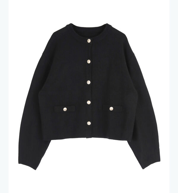 titivate「ゴールド釦ニットカーディガン」|ニット・セーター|