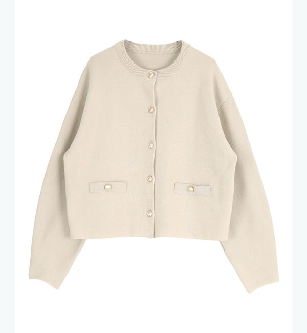 titivate「ゴールド釦ニットカーディガン」|ニット・セーター|