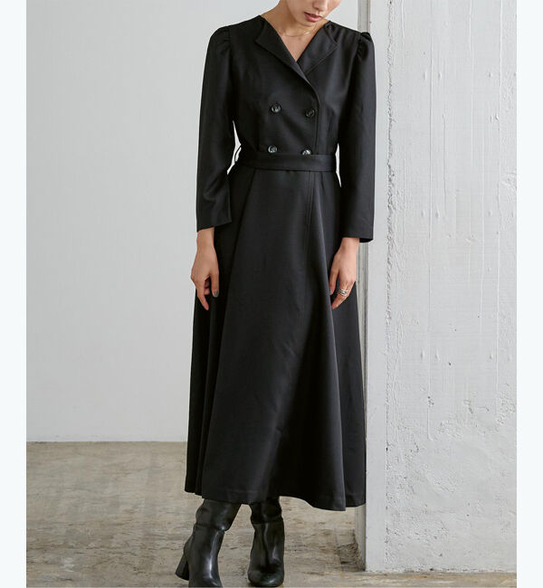 ur's「【星玲奈さんコラボアイテム】ベルト付パフスリーブトレンチワンピース」|ワンピース|