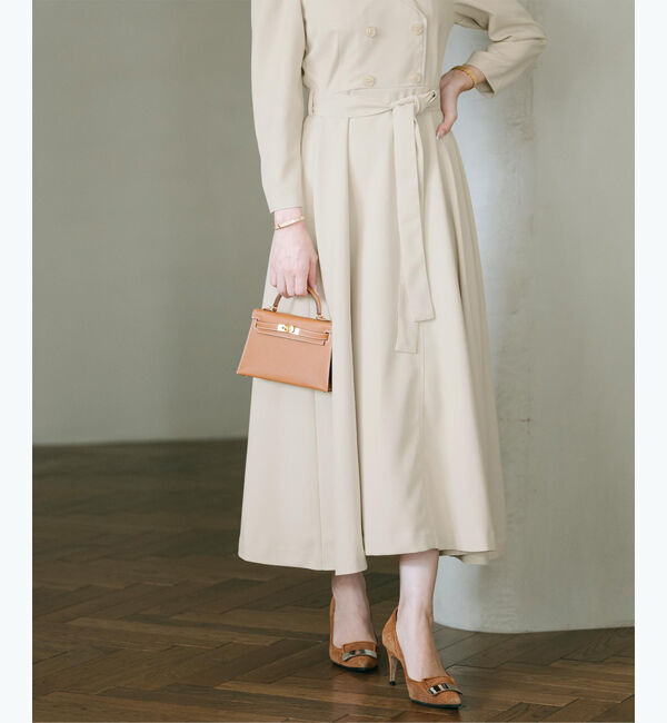 ur's「【星玲奈さんコラボアイテム】ベルト付パフスリーブトレンチワンピース」|ワンピース|