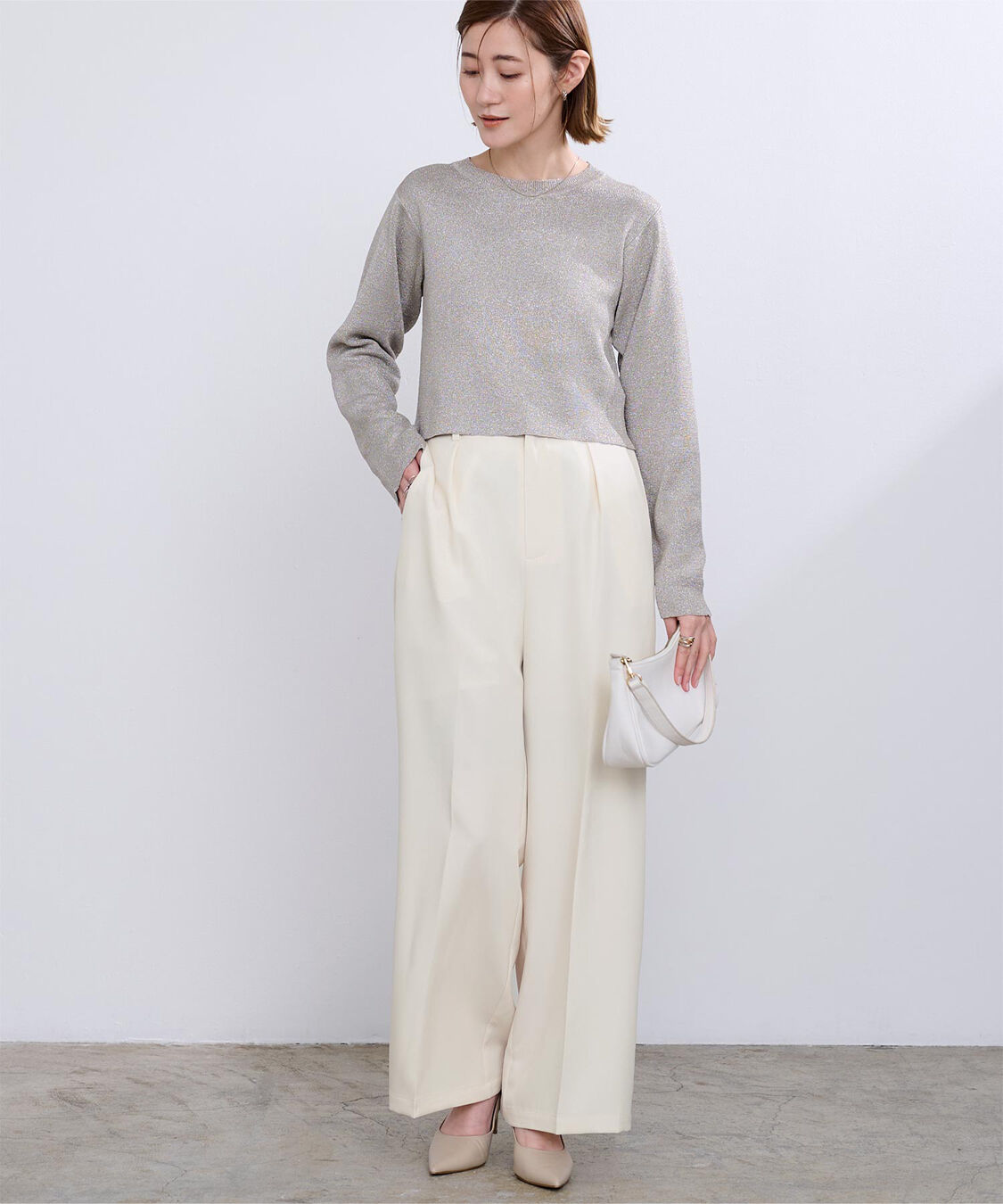 ur's「ワンタックカラーワイドパンツ」|スラックス|