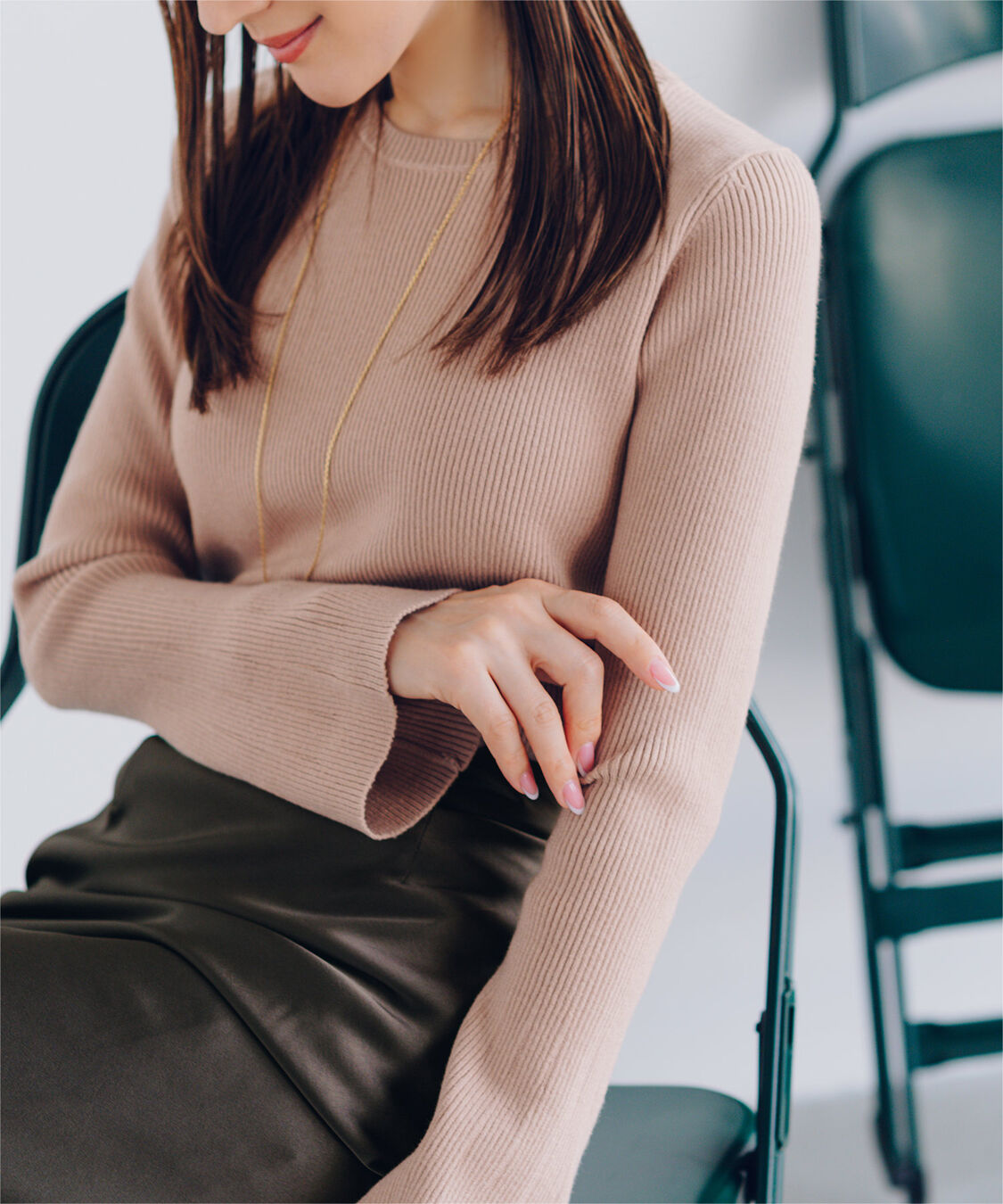 ur's「【星玲奈さんコラボアイテム】フレアスリーブリブニット」|ニット・セーター|ベージュ