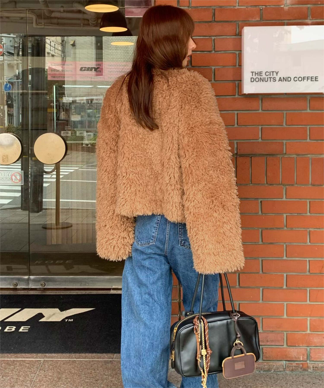 titivate「【いつきさんコラボアイテム】中綿キルティングプードルフェイクファージャケット」|ノーカラージャケット|